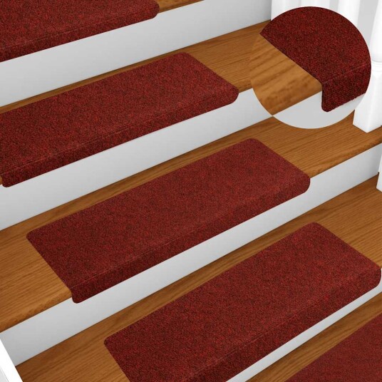 vidaXL Selvklebende trappematter 10 stk vinrød 65x25 cm nålestempel vidaXL Selvklebende trappematter 10 stk vinrød 65x25 cm nålestempel