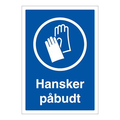 Jo Safety Hansker påbudt skilt Aluminium med refleks A4 6306016RAA4