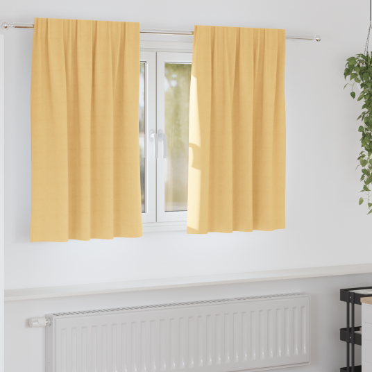 Gardiner med gardiner 2 pcs Beige Polyester