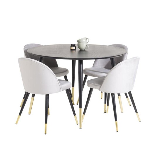 Venture Home Spisegruppe Venture Home Dipp med 4 Velvet Stoler Rundt GR988