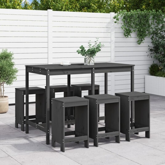 Hagebarsett 7 deler grå heltre furu 3157753