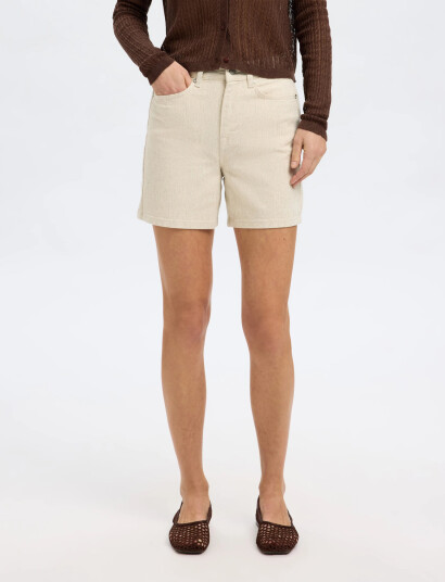 Selected Slfuna-Krista Hw Denim Shorts - Cream - 40