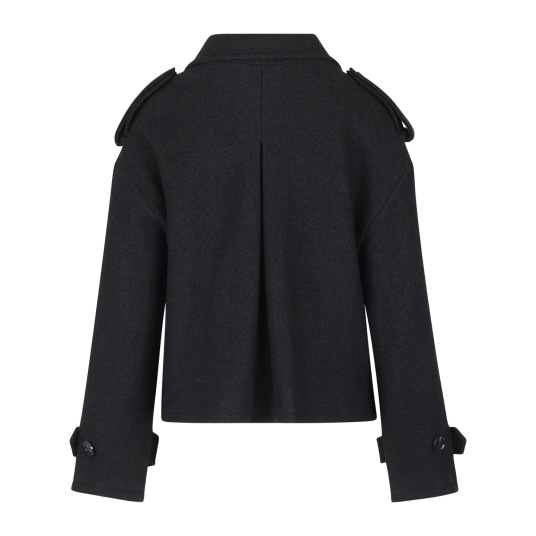 Hilly Jacket Black XS Short wool trench jacket Hilly Jacket Black XS Short wool trench jacket