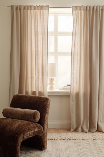 Ellos Home Gardin med multibånd Delphia 2 pakning Beige