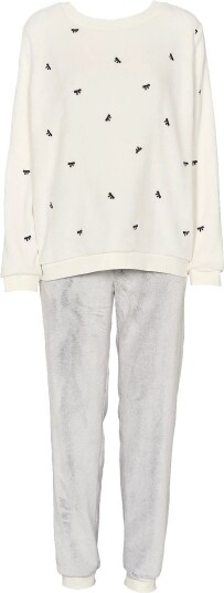 Missya Teddy Homewear Set - IVORY W EMBROIDERY - XS