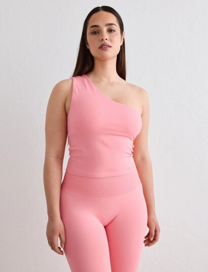 aim´n Shape Seamless One Shoulder Bralette Pink M aim´n Shape Seamless One Shoulder Bralette Pink M