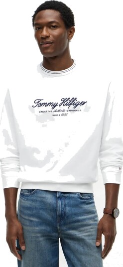 Tommy Hilfiger Nautical Tipped Collar Crew White M Tommy Hilfiger Nautical Tipped Collar Crew White M