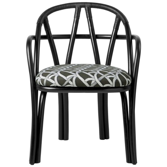 Gubi Bistra Spisestol Med Armlener Ebony / Reales Pattern 003