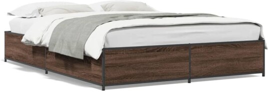 Sengeramme brun eik 135x190 cm konstruert tre og metall 8721102610516