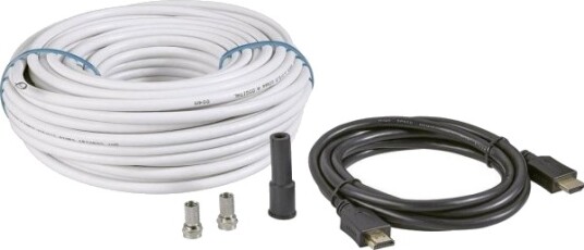 Sat Tilkoblingskabel Bkl Electronic [1X F Kontakt Hdmi Kontakt 1X F Kontakt Hdmi Kontakt] 25,00 M 90 Db Sort/Hvit