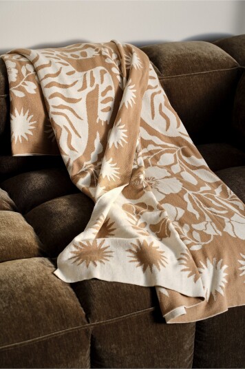 Jotex Pledd Jacquardvevd Multi/beige MEOW Kjøp Pledd hos Jotex
