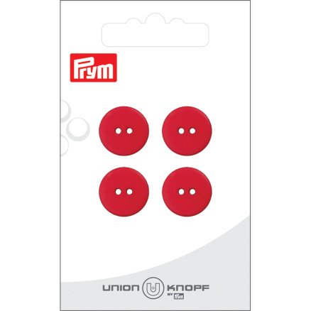 Prym flat plastknapp rød 15 mm 4 stk Prym flat plastknapp rød 15 mm 4 stk