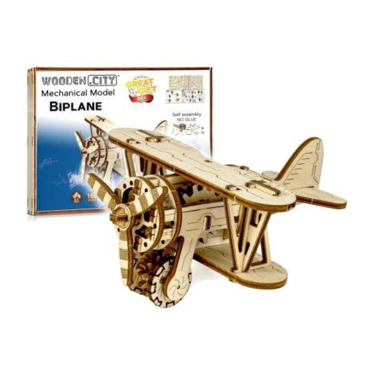 WoodenCity 3D Trepuslespill 63 Brikker Dobbeltdekker Fly