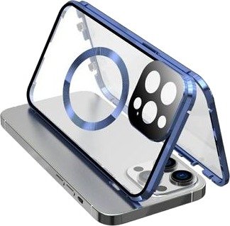 Dobbeltsidig herdet glass + magnetisk metallramme Anti-Drop Case for iPhone 15 Kompatibel med MagSafe Phone Cover med spennelås - Dobbeltsidig herdet glass + magnetisk metallramme Anti-Drop Case for iPhone 15 Kompatibel med MagSafe Phone Cover med spennelås -