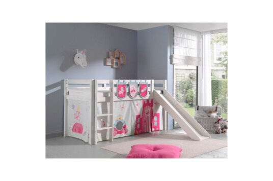 Middelseng med gardin Pino Princess Hvit Hvit Med sklie Uten tunnel 3 Hvit Hvit Med sklie Uten tunnel 3