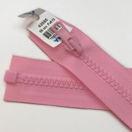 Delbar plastglidelås 80cm Rosa