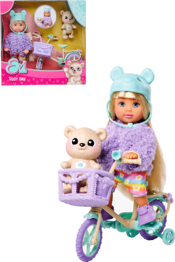 Evi Love Dukke Med Bamse & Sykkel