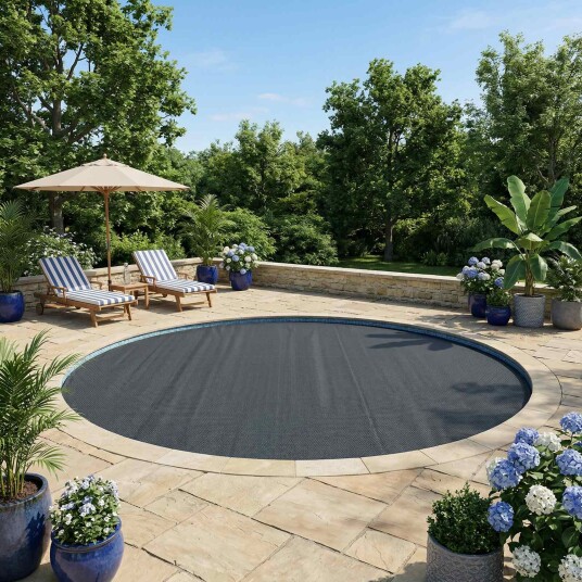 vidaXL Solar Pool Cover Heavy Quality Ø 210 cm 200 μm Rund PE Svart