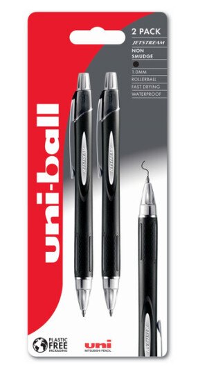 Geleroller UNI Jetstream 1,0mm sort 2 Geleroller UNI Jetstream 1,0mm sort 2