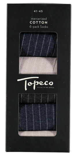 Topeco Mercerized Cotton Socks 6-pack