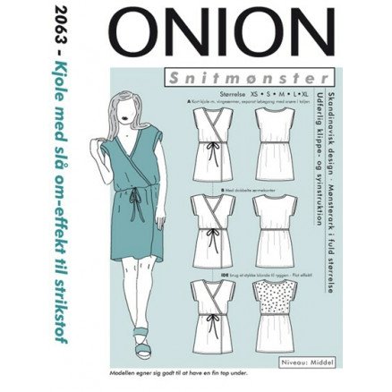 ONION Snittmønster 2063 Kjole med Omslageffekt Str XS XL