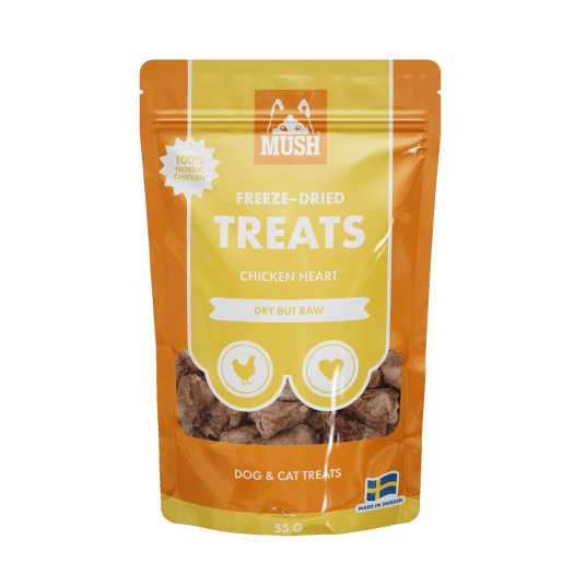 Mush Frysetørket Kyllinghjerte 50 g - Hundesnacks Mush Frysetørket Kyllinghjerte 50 g - Hundesnacks