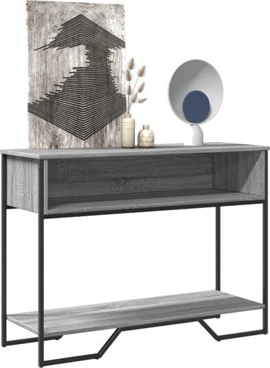Konsollbord grå sonoma 100x35x74,5 cm konstruert tre 848532