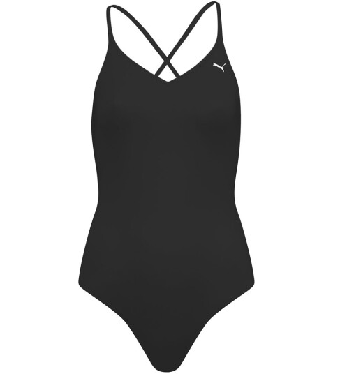 Puma Swim V-Neck Crossback Swimsuit, badedrakt, dame BLACK Puma Swim V-Neck Crossback Swimsuit, badedrakt, dame BLACK