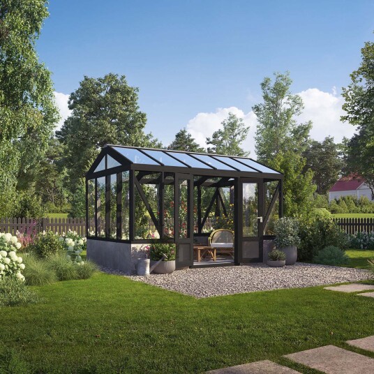 Tredrivhus Linnea Mur Sort Sort 7,5 M² Tredrivhus Linnea Mur Sort Sort 7,5 M²