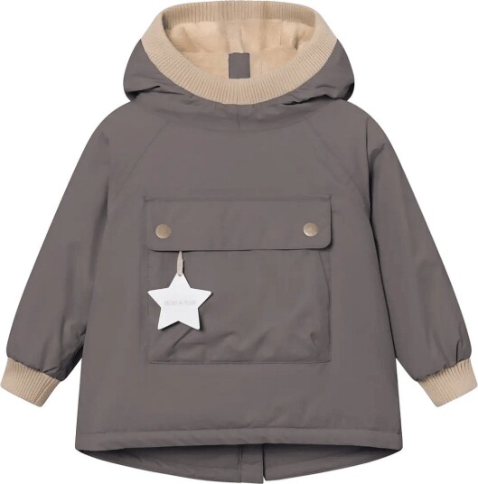 MINI A TURE Matbabywen Fleece Lined Winter Anorak. Grs   PLUM KITTEN   80