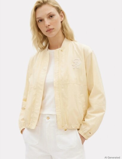 Tommy Hilfiger Nylon Short Balloon Bomber   Cream   L