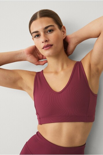 Ellos Studio Sports BH V neck Structure Rød