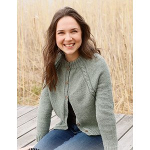 Sage Twist Cardigan by DROPS Design Cardigan Strikkeoppskrift str. S Small
