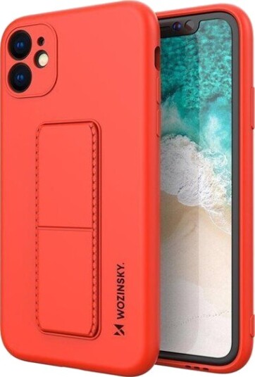 Wozinsky Kickstand Case Silicone Case with Stand Case Samsung Galaxy A22 4G Red