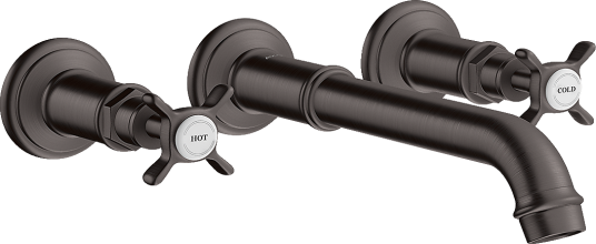 Axor Montreux 3-hulls Servantbatteri Tutlengde 165-225 mm, Børstet Sort Krom Axor Montreux 3-hulls Servantbatteri Tutlengde 165-225 mm, Børstet Sort Krom