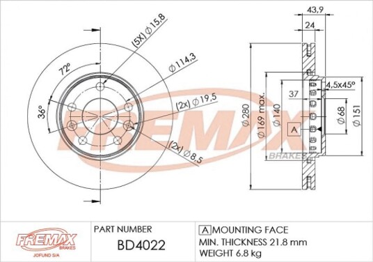 Bremseskive FREMAX BD-4022