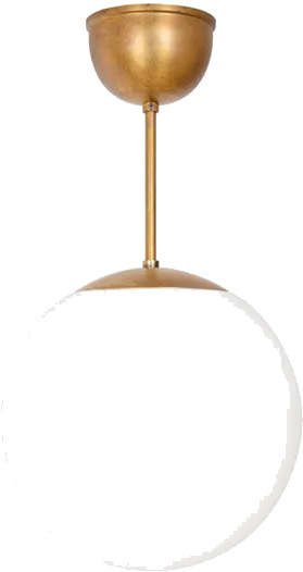 Konsthantverk Funkis Glob pendel Hvit matt ubehandlet messing Ø20 cm Konsthantverk Funkis Glob pendel Hvit matt ubehandlet messing Ø20 cm