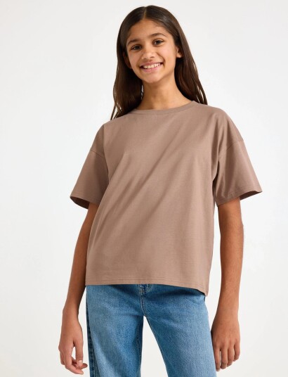 Lindex Oversized T Shirt Brown 134/140 Lindex Oversized T Shirt Brown 134/140