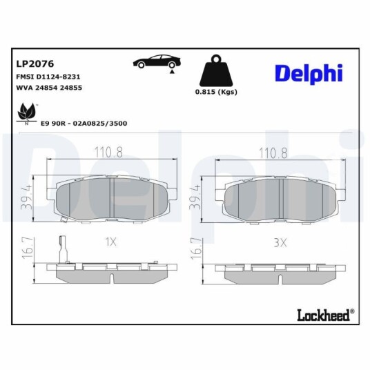 Bremseklosser DELPHI LP2076