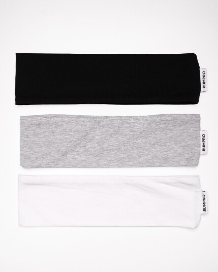 Bumpro 3-pack Daily Headband Black/White/Grey Marl - One Size