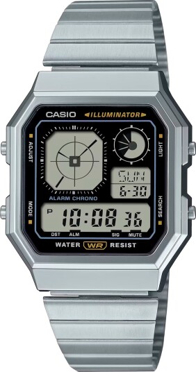 Casio Dameklokke A130WE 1AEF Vintage LCD/Stål