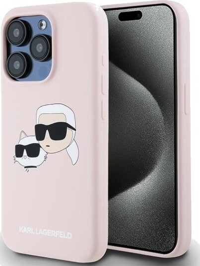 Karl Lagerfeld MagSafe Silikon Mobildeksel til iPhone 15 Pro Max - Rosa