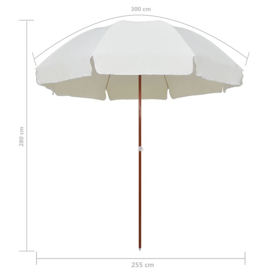vidaXL Hengeparasoll med stålstang 300 cm sand