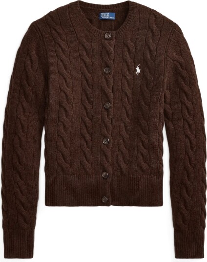 Polo Ralph Lauren 2/15 80 20 W/Cs Rws Sweater Cardiga CEDAR HEATHER S