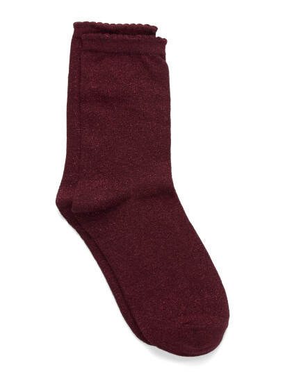 Pieces Pcsebby Glitter Long Socks Noos Bc Burgundy ONE SIZE