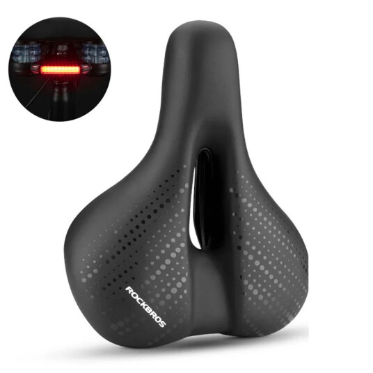 Rockbros 38218916002 MTB Sykkelsete med lykt - Svart