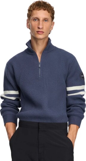 Canada Goose Mckinney 1/4 zip knit stripe S blå herre