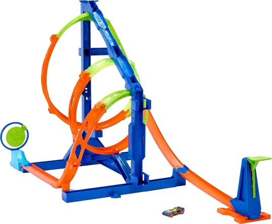 Hot Wheels Corkscrew Triple Loop Bilbane Inkl. 1 Lekebil
