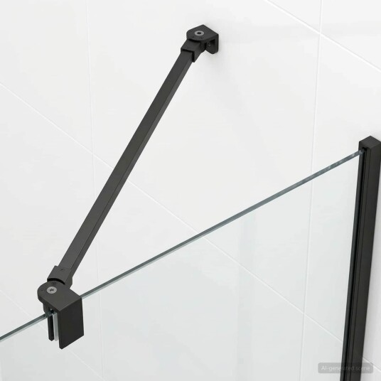 vidaXL Støttestang til dusjdør 47,5 cm for 68/ mm glass Svart