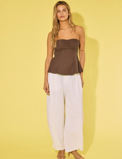 NOISY MAY Nmelide Mw Pleat Baloon Pant   Cream   L